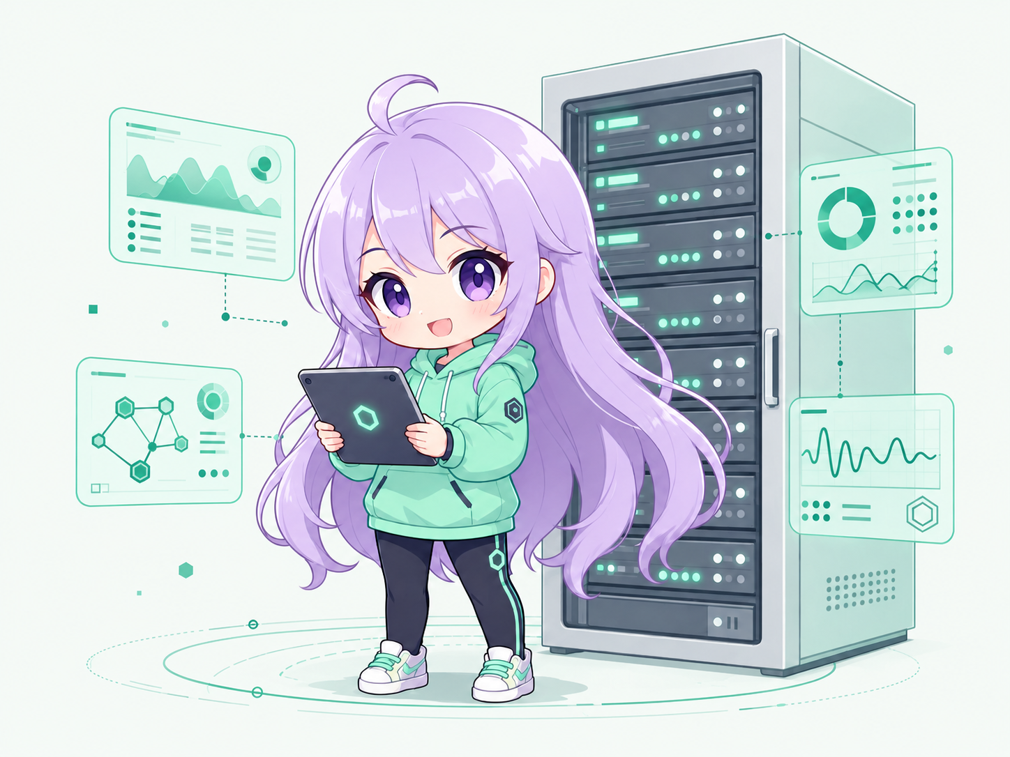萌凛科技运维团队插画